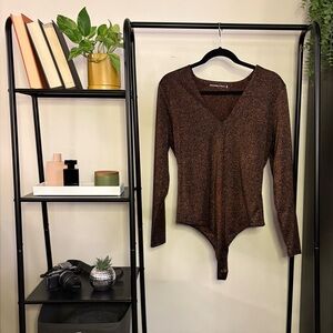 Abercrombie Brown Shimmery Bodysuit